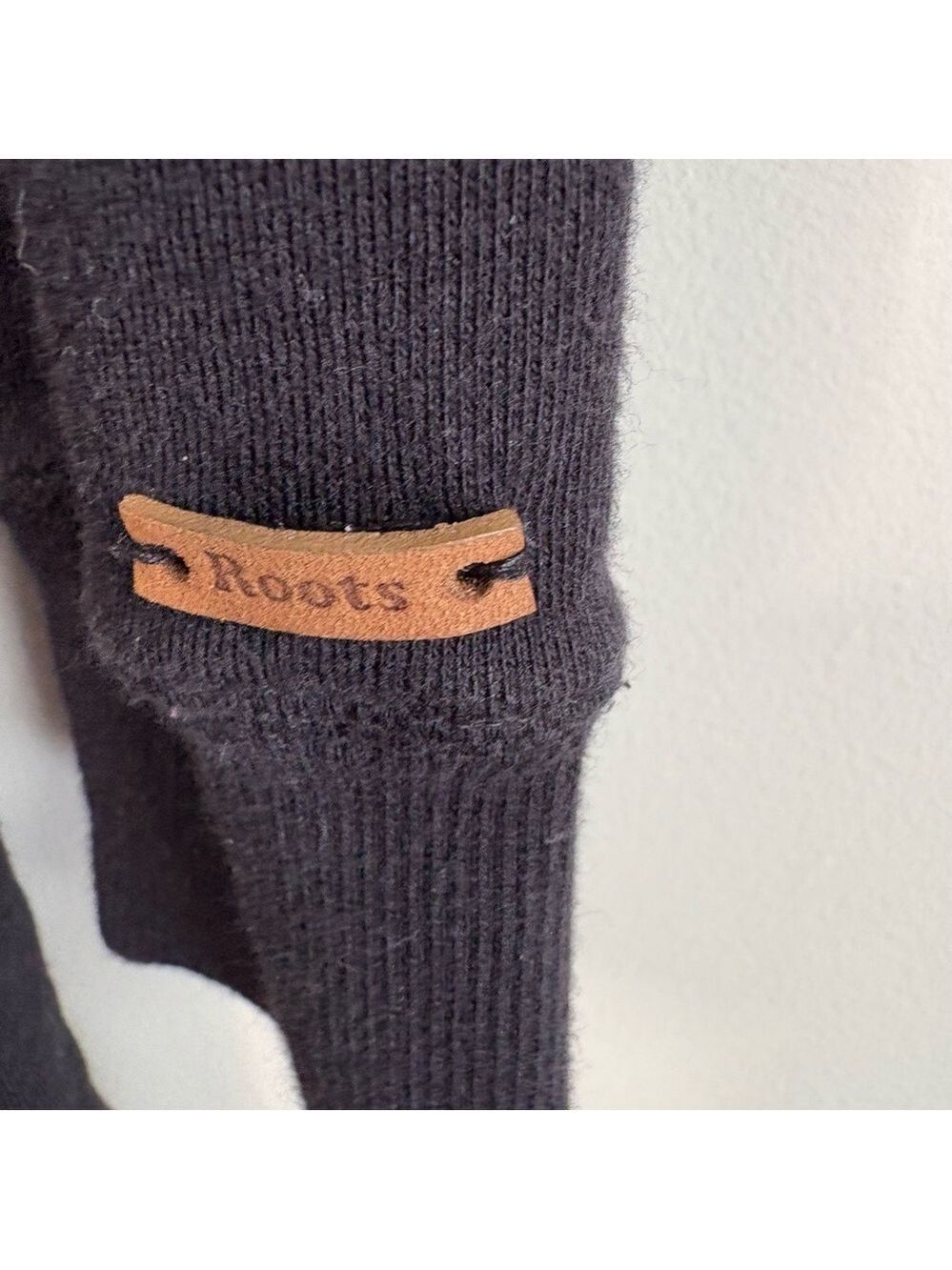 Roots Black Hoodie Dress Button Neck Medium - Picture 6 of 11